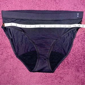 New! THINX INC. Black 1X Plus Size Super Cotton Bikini Period Panty